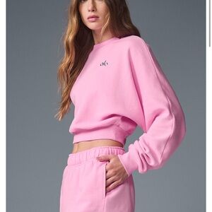 Alo accolade crewneck - sweet pink